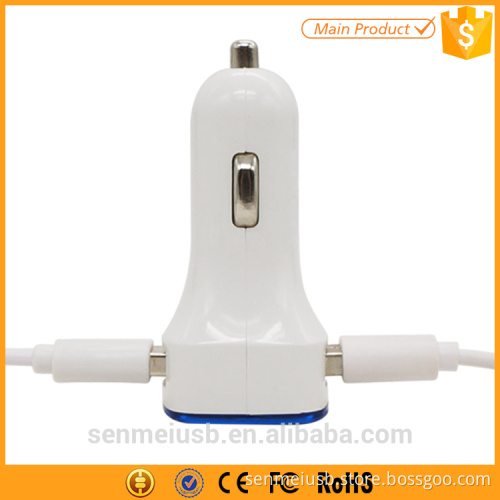 Promotional Gift Phone Car Charger 5V 2.1A 3.1A Dual USB Car Charger with Led Light